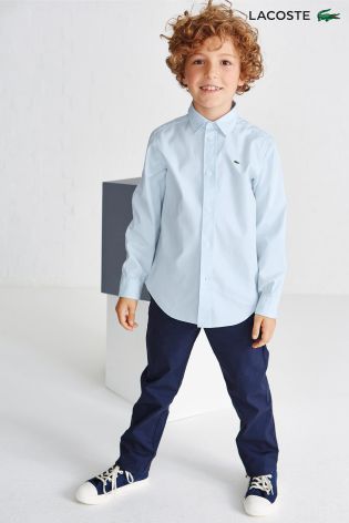 Blue Lacoste&reg; Long Sleeve Oxford Shirt